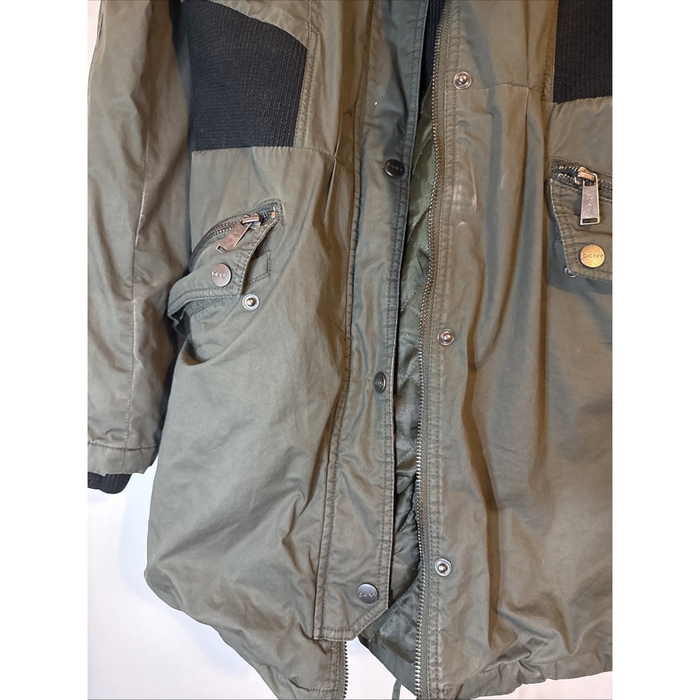 DKNY Army Green Anorak Womens Size Medium - Picture 3 of 8